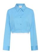Gzopy Cropped Shirt Blue Gestuz