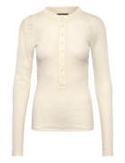 Ribbed Cotton Henley Shirt Cream Polo Ralph Lauren