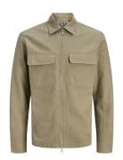 Jprblurayle Linen Blend Zip Ls Shirt Smu Khaki Jack & J S