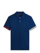 Rwb Cuff Liquid Cotton Slim Polo Blue Tommy Hilfiger