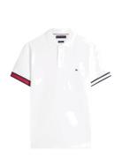 Rwb Cuff Liquid Cotton Slim Polo White Tommy Hilfiger