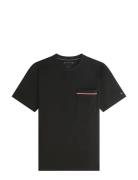 Global Stripe Pique Pocket Tee Black Tommy Hilfiger