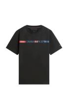 Brand Love Stripe Tee Black Tommy Hilfiger