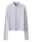 Nlfhinaja Ls Short S Zip Cardigan Grey LMTD