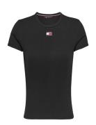 Tjw Slim Badge Rib Tee Black Tommy Jeans