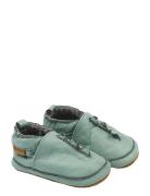 Leather Slipper Dino Green Mikk-line