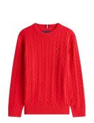 Cotton Cable Sweater Red Tommy Hilfiger