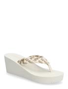 Th Wedge Braided Summer Sandal Cream Tommy Hilfiger