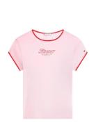 Tilt Graphic Slim C-Nk Ss Tee Pink Tommy Hilfiger