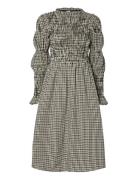 Yaschemma Ls Smock Midi Dress Noos Patterned YAS