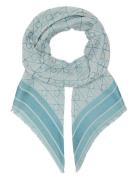 Emblem Aop Jacquard Square Scarf Blue Calvin Klein
