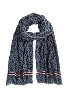 Th Monogram Corp Scarf Navy Tommy Hilfiger