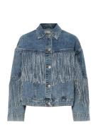 Yasaiko Ls Denim Fringe Jacket - D2D Blue YAS