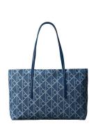 Emblem Aop Denim Tote W/ Pouch Blue Calvin Klein