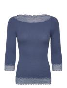 Rwbeatha Silk 2/4 Boatneck 2 Color Blue Rosemunde