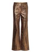 Textured High Waist Pants Gold ROTATE