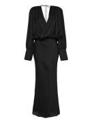 Chiffon Ls Maxi Dress Black ROTATE
