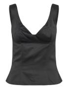 Satin Fitted Top Black ROTATE