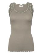 Rwbabette Sl U-Neck Long Lace Top Khaki Rosemunde
