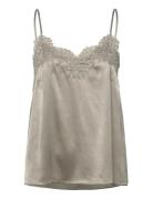 Rwjade Silk Strap Lace Top Khaki Rosemunde