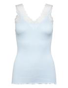 Organic Top W/ Lace Blue Rosemunde