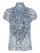 Liljasz Crinkle Ss Shirt Blue Saint Tropez