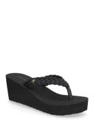 Th Wedge Braided Summer Sandal Black Tommy Hilfiger