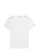 Gold Button Slim Ss Tee White Tommy Hilfiger