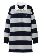 Ls Varsity Stripe Mini Polo Dres Navy Calvin Klein Jeans