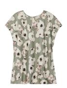 Printed Matte Satin Sheath Top Green Calvin Klein