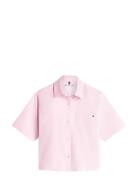 Ess Poplin Ss Shirts Pink Tommy Hilfiger