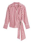 Poplin Knot Blouse With Ls Red Tommy Hilfiger