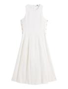 Linen Blend Hourglass Midi Drs White Tommy Hilfiger