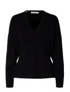 Slfanem Ls Knit Waisted Cardigan Black Selected