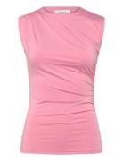 Rwbillie Sl Drape Top Pink Rosemunde