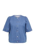 Carastra Ss Dnm Shirt Qyt Blue ONLY Carmakoma