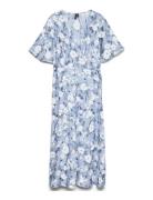 Vmnellie Celia 2/4 Calf Dress Wvn Lcs Blue Vero Moda