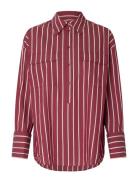 Slfbea Over Ls Shirt B Burgundy Selected