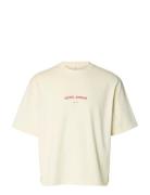 Slhboxyliam Ss O-Neck Tee Hotel Amour Cream Selected