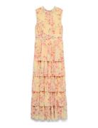 Vmserena Sl Long Frill Dress Wvn Yellow Vero Moda