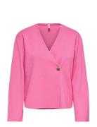 Onljing Ls Vneck Button Cardi Ex Knt Pink ONLY
