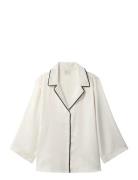 Satin Ss Shirt Cream Calvin Klein