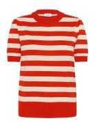 Milasz Ss Block Stripe Pullover Red Saint Tropez