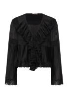 Georgette Plissé Top Black By Ti Mo