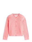 Pointelle Cable Cardigan Pink Tommy Hilfiger