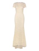 Rwdelicia Ss Long Bridal Dress W. T Cream Rosemunde