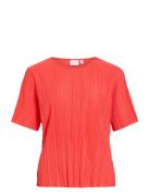 Viplisa O-Neck S/S Top - Noos Red Vila