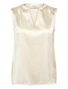 Rwjade Silk Sl Top Cream Rosemunde