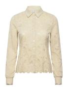 Rwfiona Ls Lace Shirt Cream Rosemunde