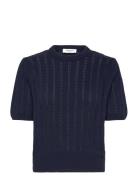 Rwemilie Ss O-Neck Pullover Navy Rosemunde
